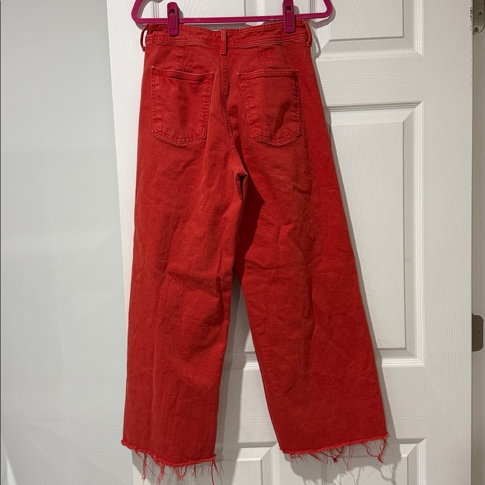 High-Rise Sailor Wide Leg Ankle Jeans - Orange 8 - Picture 7 of 7